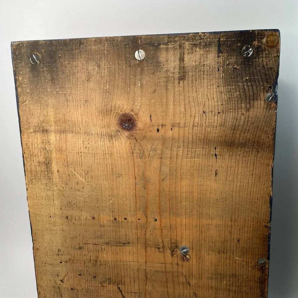 Rustic Wooden Desk Organizer Tray Distressed Navy Blue Wall Hanging Cottagecore